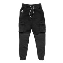 Load image into Gallery viewer, 0291. Reverse Knit Cargo Jogger - Black