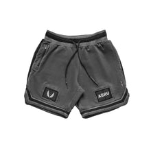 Load image into Gallery viewer, 0287. Garment-Dyed Patch Basketball Shorts - Faded Grey